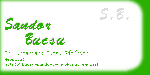 sandor bucsu business card
